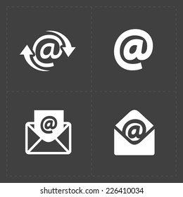 Vector E-mail icons on Dark Background.