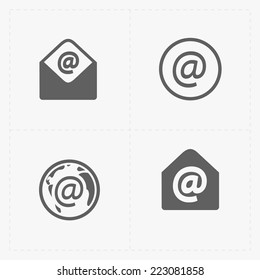 Vector E-mail icons on White Background.