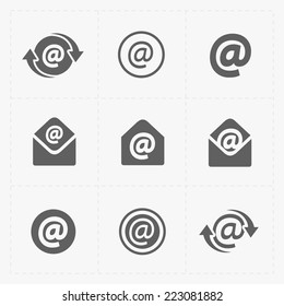Vector E-mail icons on White Background.