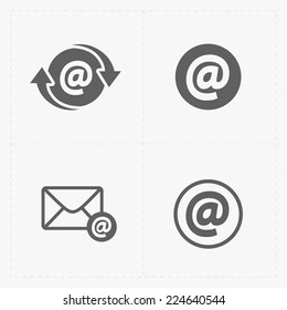 Vector E-mail icons on White Background.