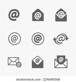 Vector E-mail icons on White Background.