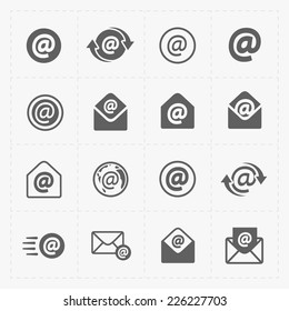Vector E-mail icons on White Background.
