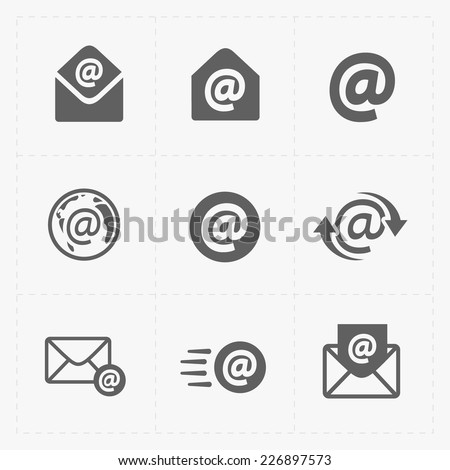 Vector E-mail icons on White Background.