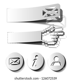 vector email, inormation, user stickers & labels design element.