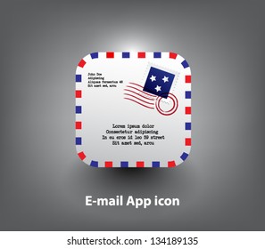 Vector Email / letter button / icon for websites (UI) or applications (app) for smartphones or tablets