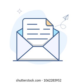 Vector Email Line Icon. E-mail envelope outline vector illustration