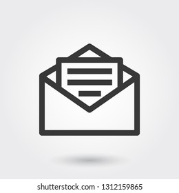 Vector, Email Message, Line Icon with shadow