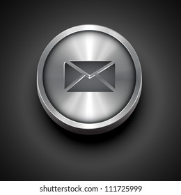 vector email metallic icon design