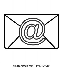 Diseño del icono de contorno de correo electrónico del vector
