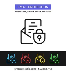 Vector email protection icon. E-mail security. Premium quality graphic design. Modern signs, outline symbols collection, simple thin line icons set for websites, web design, mobile app, infographics