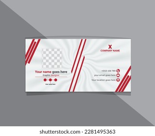 Diseño de firma de correo electrónico vectorial para la agencia empresarial, firma de correo electrónico moderna para el negocio corporativo