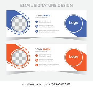 vector email signature design and professional facebook banner template
