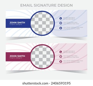 vector email signature design and professional facebook banner template

