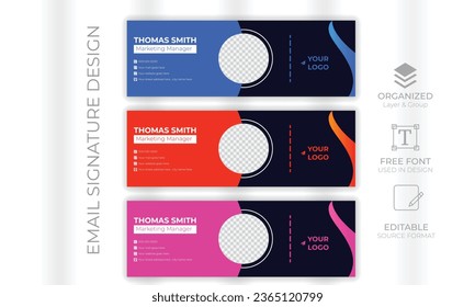 Design-Vorlage für Vektor-E-Mail-Signaturen
