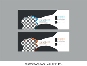 vector email signature template or email footer and personal social media cover design,