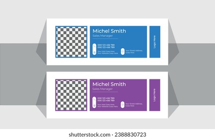 vector email signature template or email footer and personal social media cover design,