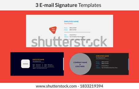 Vector E-mail Signature Templates Design 