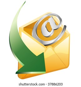 vector email symbol with envelope and arrow