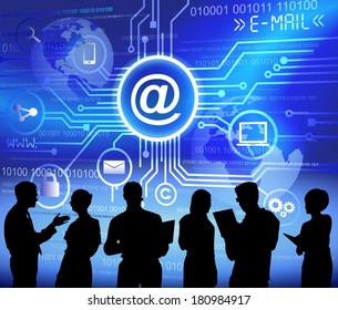 Vector of E-mail System and Business People