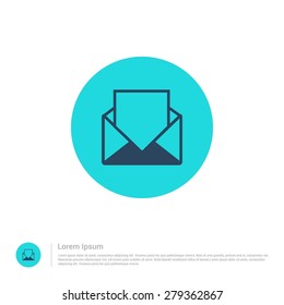 vector Email template icon thin line for web and mobile, modern minimalistic flat design. Vector outline icon and offset colour on light white background