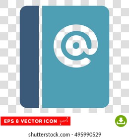 Vector Emails EPS vector pictogram. Illustration style is flat iconic bicolor cyan and blue symbol on a transparent background.