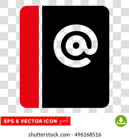 Vector Emails EPS vector pictograph. Illustration style is flat iconic bicolor black and intensive red symbol on a transparent background.