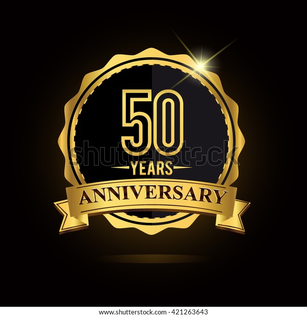 Vector Emblem 50th Anniversary Logo Ribbon Stock Vector (Royalty Free ...