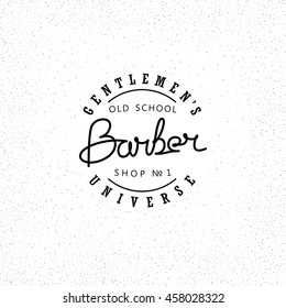 Vector emblem for Barber Shop. Modern linear minimalism. Design for Logos, Stamp, Badges, Signboard, t-shirts and others.