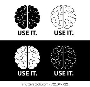 Vector emblem of brain. Motivation card. Brain.Use it