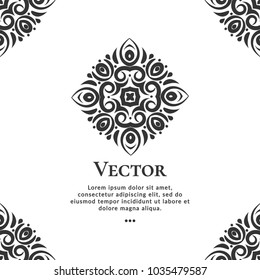 Vector emblem. Can be used for jewelry, beauty and fashion industry. Elegant, classic elements. Great for logo, monogram, invitation, flyer, menu, brochure, postcard, background, or any desired idea.