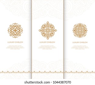 Vector emblem. Can be used for jewelry, beauty and fashion industry. Elegant, classic elements. Great for logo, monogram, invitation, flyer, menu, brochure, postcard, background, or any desired idea.