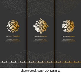 Vector emblem. Can be used for jewelry, beauty and fashion industry. Elegant, classic elements. Great for logo, monogram, invitation, flyer, menu, brochure, postcard, background, or any desired idea.