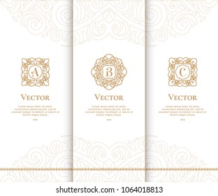 Vector emblem. Can be used for jewelry, beauty and fashion industry. Elegant, classic elements. Great for logo, monogram, invitation, flyer, menu, brochure, packaging, background, or any desired idea.