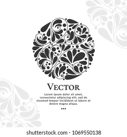 Vector emblem. Can be used for jewelry, beauty and fashion industry. Elegant, classic elements. Great for logo, monogram, invitation, flyer, menu, brochure, packaging, background, or any desired idea
