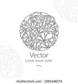 Vector emblem. Can be used for jewelry, beauty and fashion industry. Elegant, classic elements. Great for logo, monogram, invitation, flyer, menu, brochure, packaging, background, or any desired idea