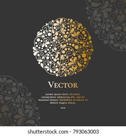 Vector emblem. Can be used for jewelry, beauty and fashion industry. Elegant, classic elements. Great for logo, monogram, invitation, flyer, menu, brochure, postcard, background, or any desired idea.