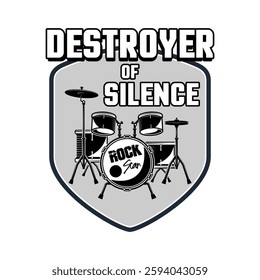vector emblem design for music posters and t-shirts monochrome