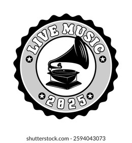 vector emblem design for music posters and t-shirts monochrome