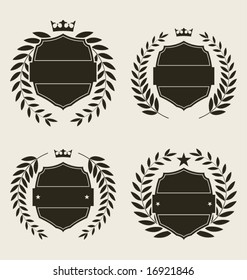 vector emblem with dietary branches