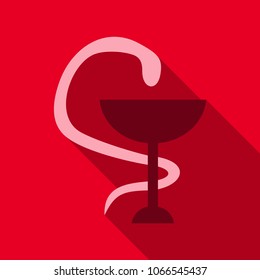 Vector emblem for drugstore or medicine the snake wrapped the vessel