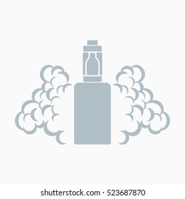 Vector emblem of the electronic cigarette with steam
