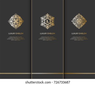 Vector emblem. Elegant, classic, lace elements. Can be used for jewelry, beauty and fashion industry. Great for logo, invitation, flyer, menu, brochure, postcard, background, or any desired idea.