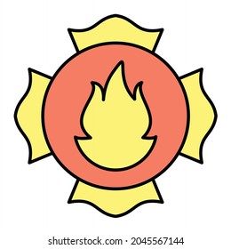 Vector Emblem Filled Outline Icon
