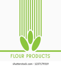 vector emblem, flat style, wheat icon with the inscription