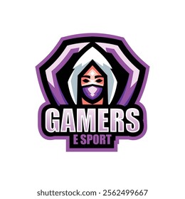 Vector emblem gamers logo design