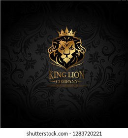 Vector emblem with golden Lion