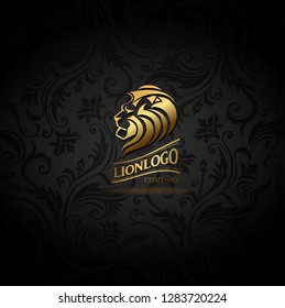 Vector emblem with golden Lion