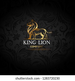 Vector emblem with golden Lion