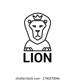 Vector emblem with the image of a lion in a crown.