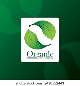 Vector emblem with a leaf on a nature theme. Ecology. Plants.